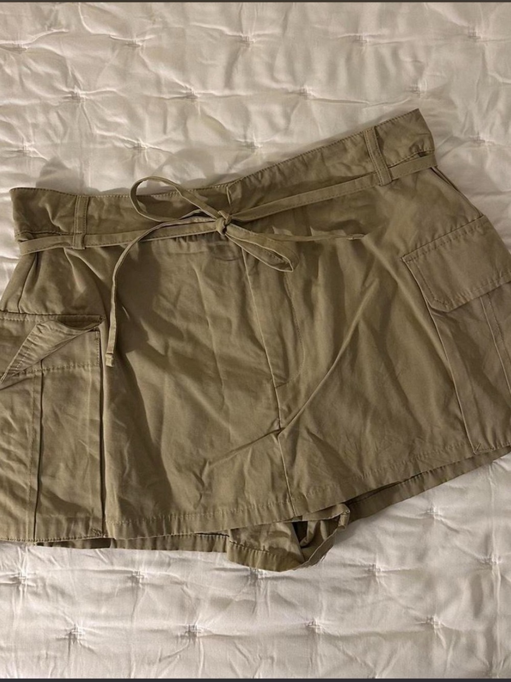 Zara Utility Tie-Waist Women’s Shorts - Khaki